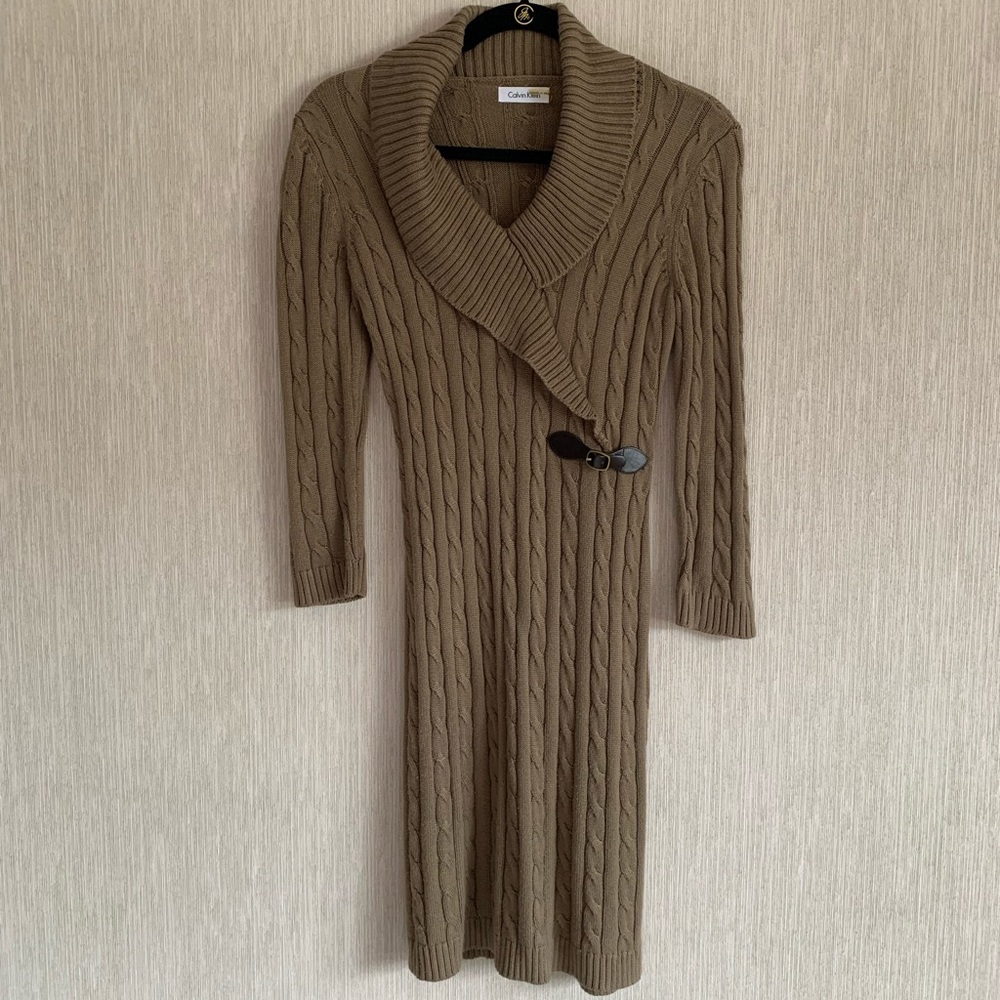Calvin Klein Brown Sweater Dress Size Small